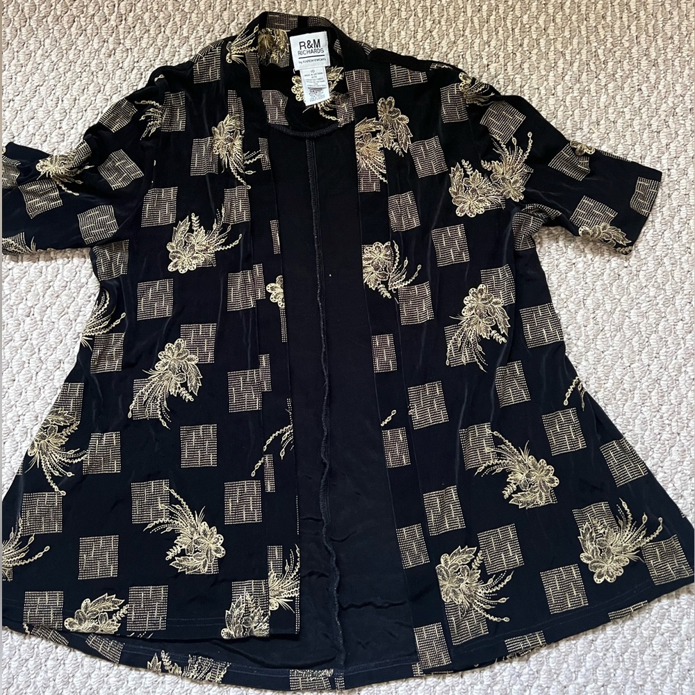 Black and Gold kimono cover up